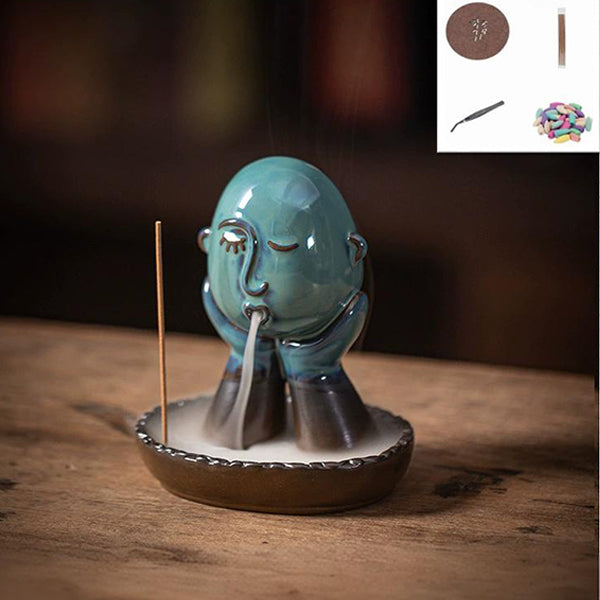 Blue Portrait Incense Burner