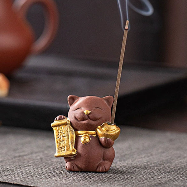 Fortune Cat Incense Holder