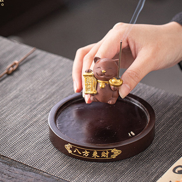 Fortune Cat Incense Holder