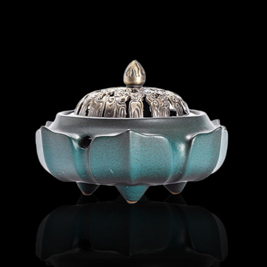 Ceramic Lotus Incense Burner