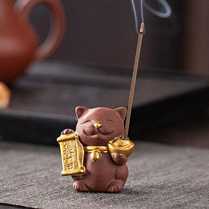 Fortune Cat Incense Holder