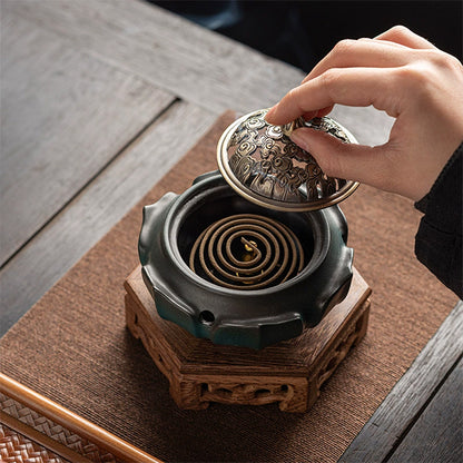 Ceramic Lotus Incense Burner